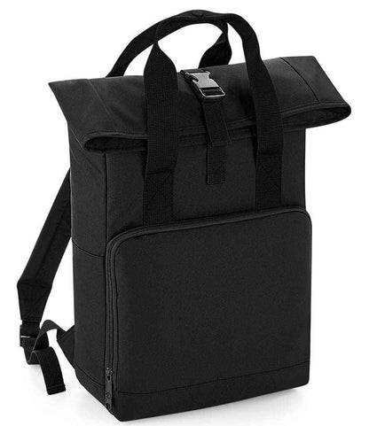 BagBase Recycled Twin Handle Roll-Top Backpack - Black (BG118)