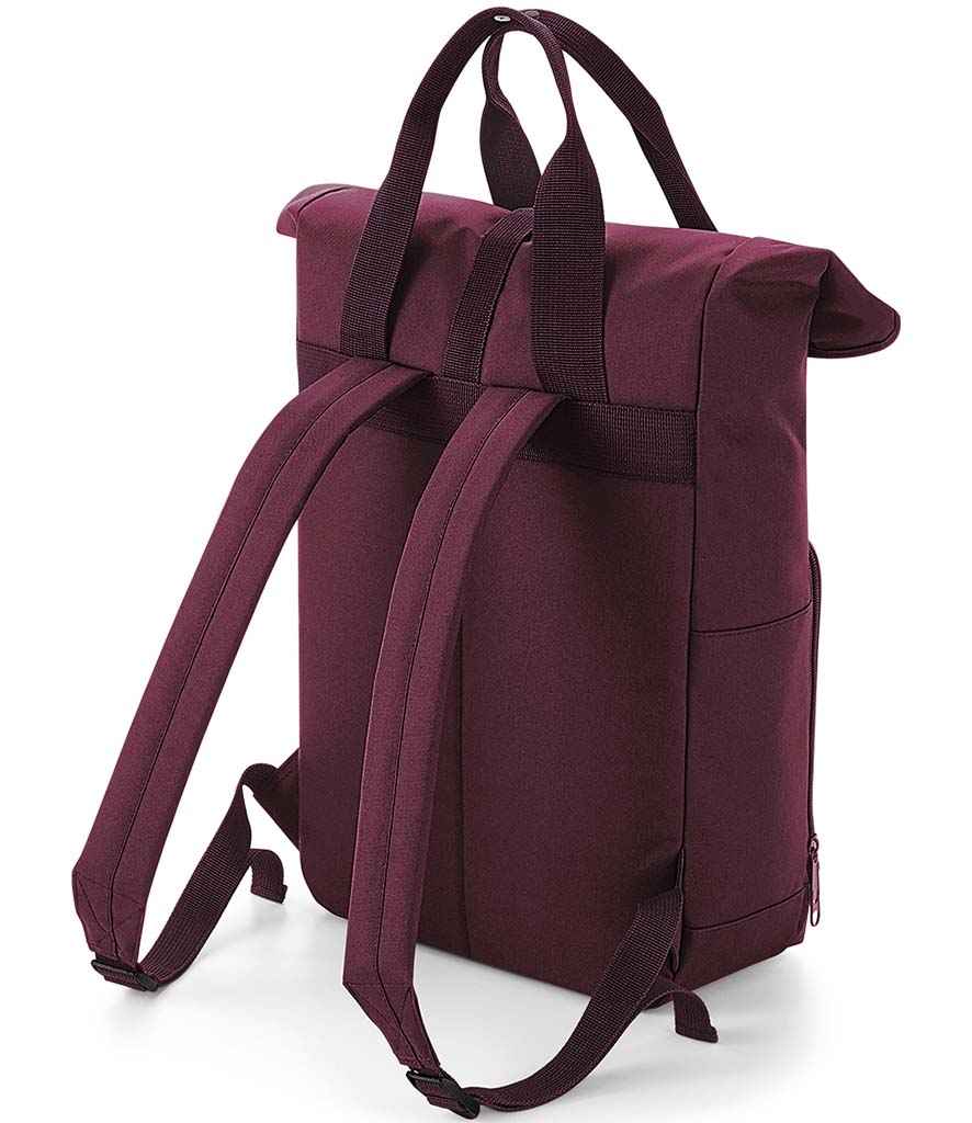 BagBase Recycled Twin Handle Roll-Top Backpack - Burgundy (BG118)