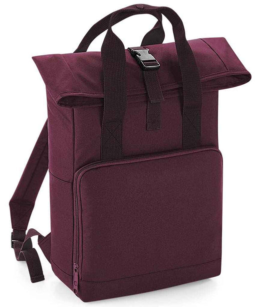 BagBase Recycled Twin Handle Roll-Top Backpack - Burgundy (BG118)