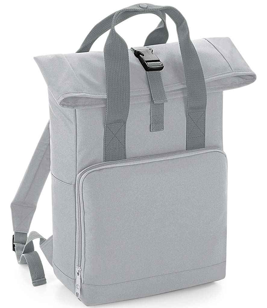 BagBase Recycled Twin Handle Roll-Top Backpack - Light Grey (BG118)