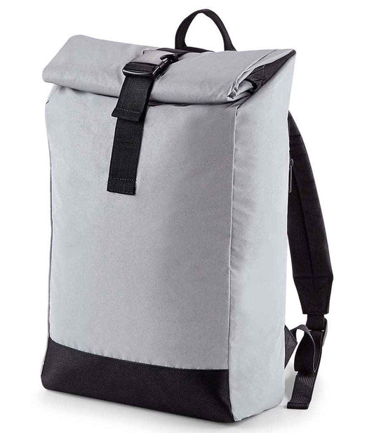 BagBase Reflective Roll-Top Backpack - Silver Reflective (BG138)