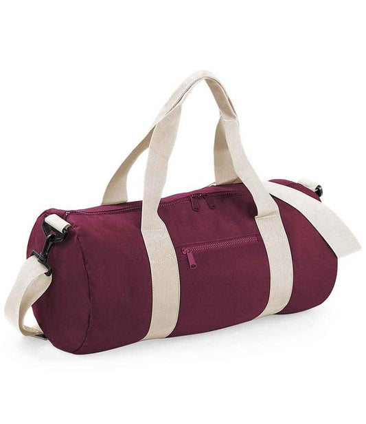 BagBase Original Barrel Bag - Burgundy/Off White (BG140)