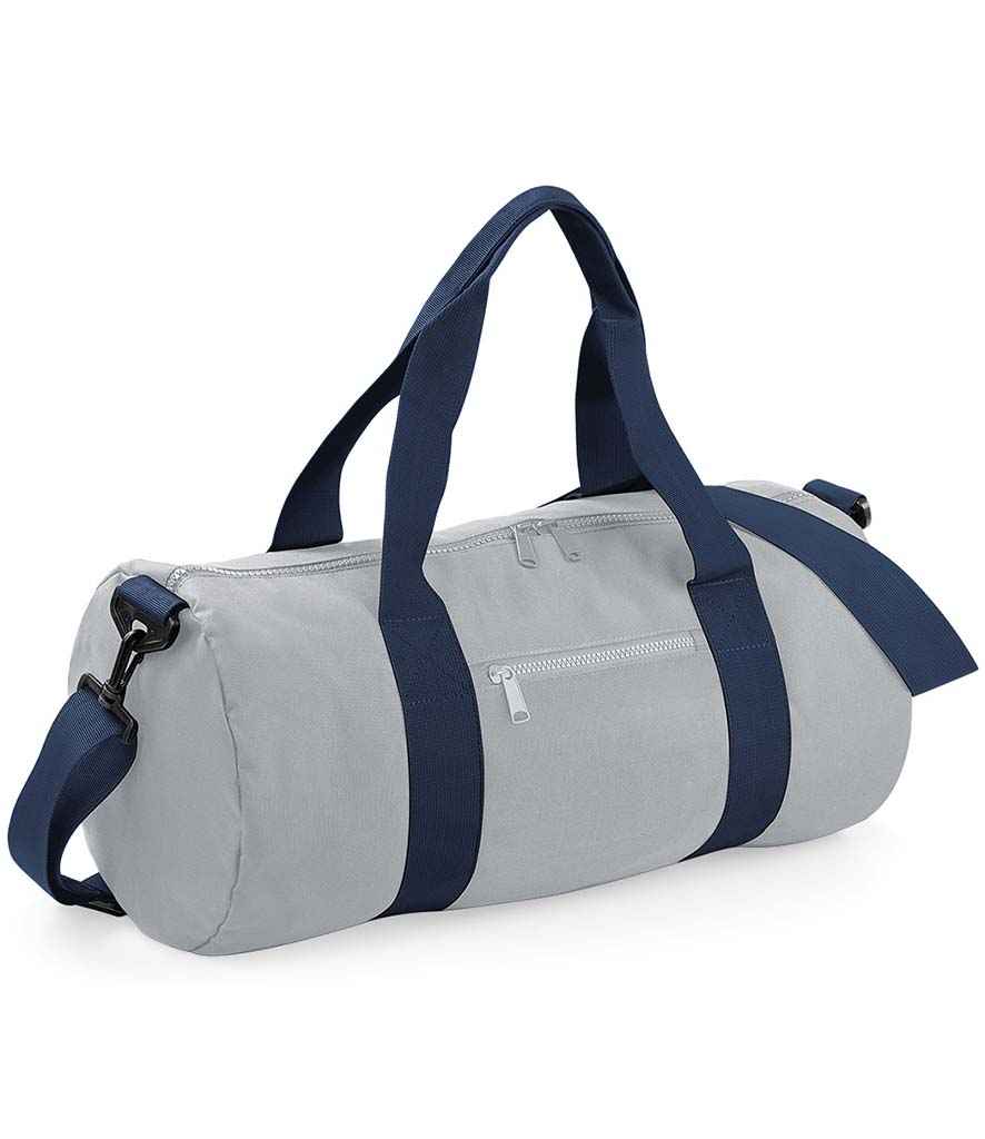BagBase Original Barrel Bag - Light Grey/French Navy (BG140)