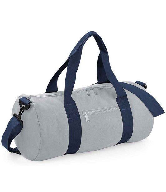 BagBase Original Barrel Bag - Light Grey/French Navy (BG140)