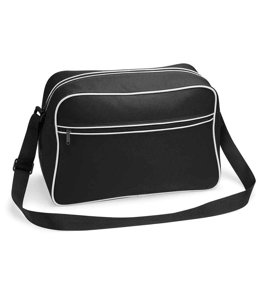BagBase Retro Shoulder Bag - Black/White (BG14)