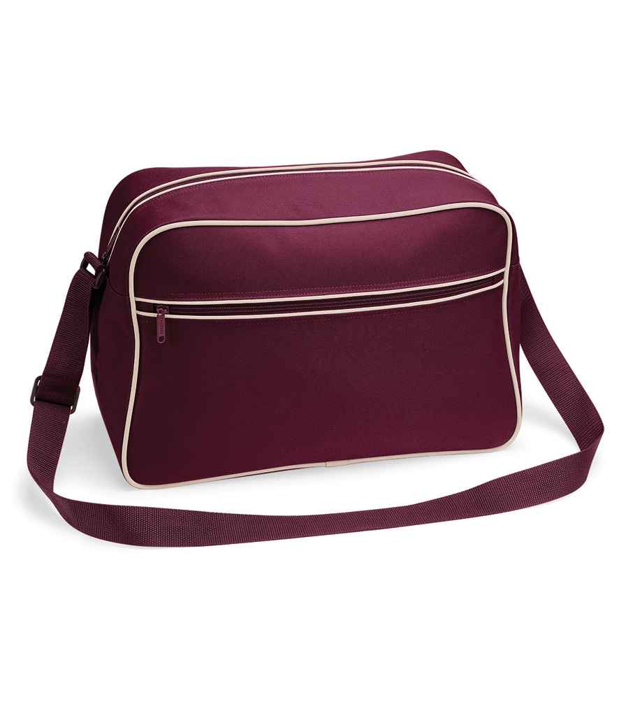 BagBase Retro Shoulder Bag - Burgundy/Sand (BG14)