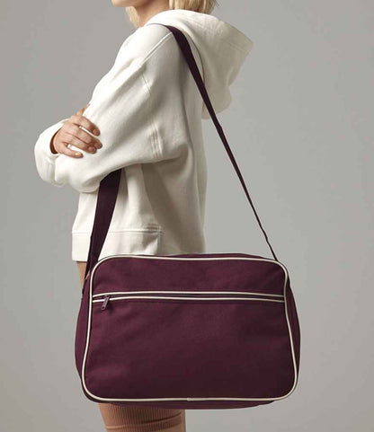 BagBase Retro Shoulder Bag - Burgundy/Sand (BG14)