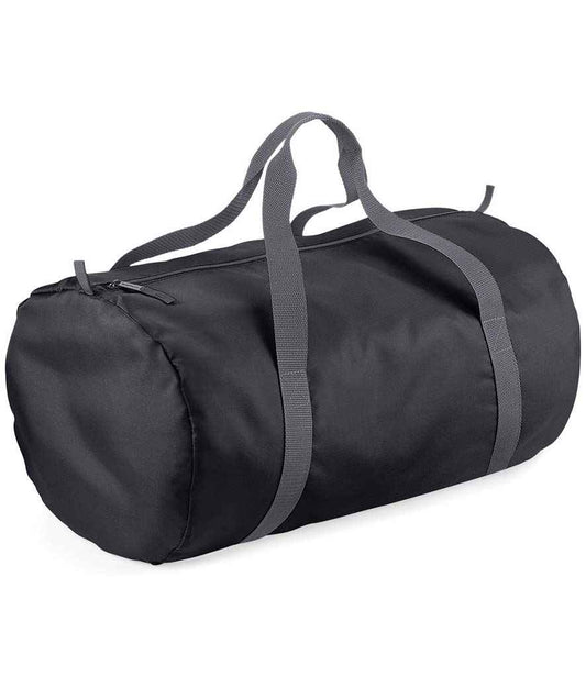 BagBase Packaway Barrel Bag - Black/Graphite Grey (BG150)