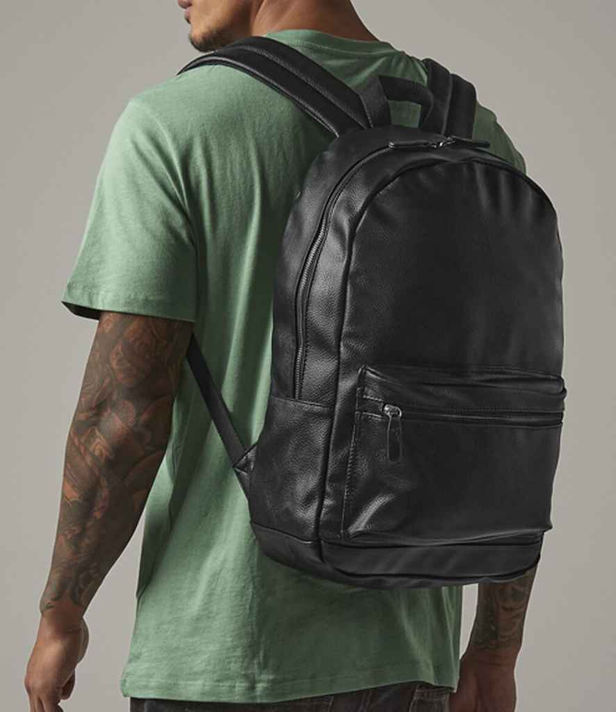 BagBase Faux Leather Backpack - Black (BG255)