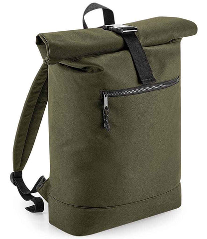 BagBase Recycled Roll-Top Backpack - Military Green (BG286)