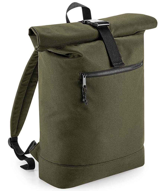 BagBase Recycled Roll-Top Backpack - Military Green (BG286)