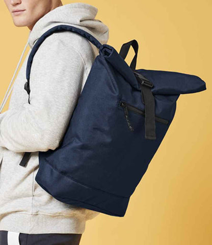 BagBase Recycled Roll-Top Backpack - Navy (BG286)
