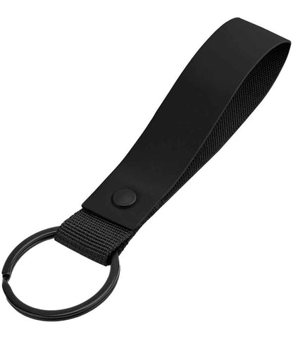 BagBase Matte PU Key Ring - Black (BG324)