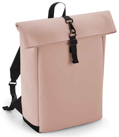 BagBase Matte PU Roll-Top Backpack - Nude Pink (BG335)