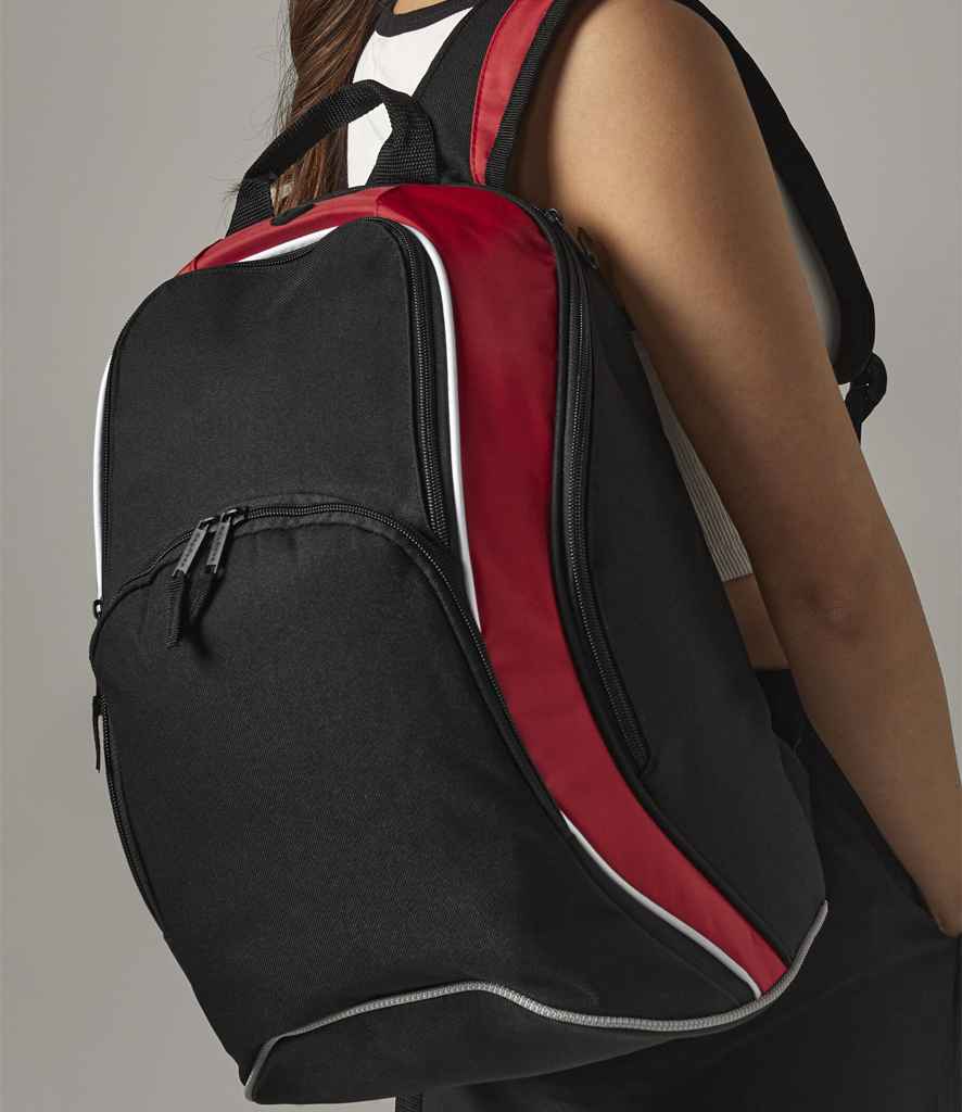 BagBase Teamwear Backpack - Black/Classic Red (BG571)