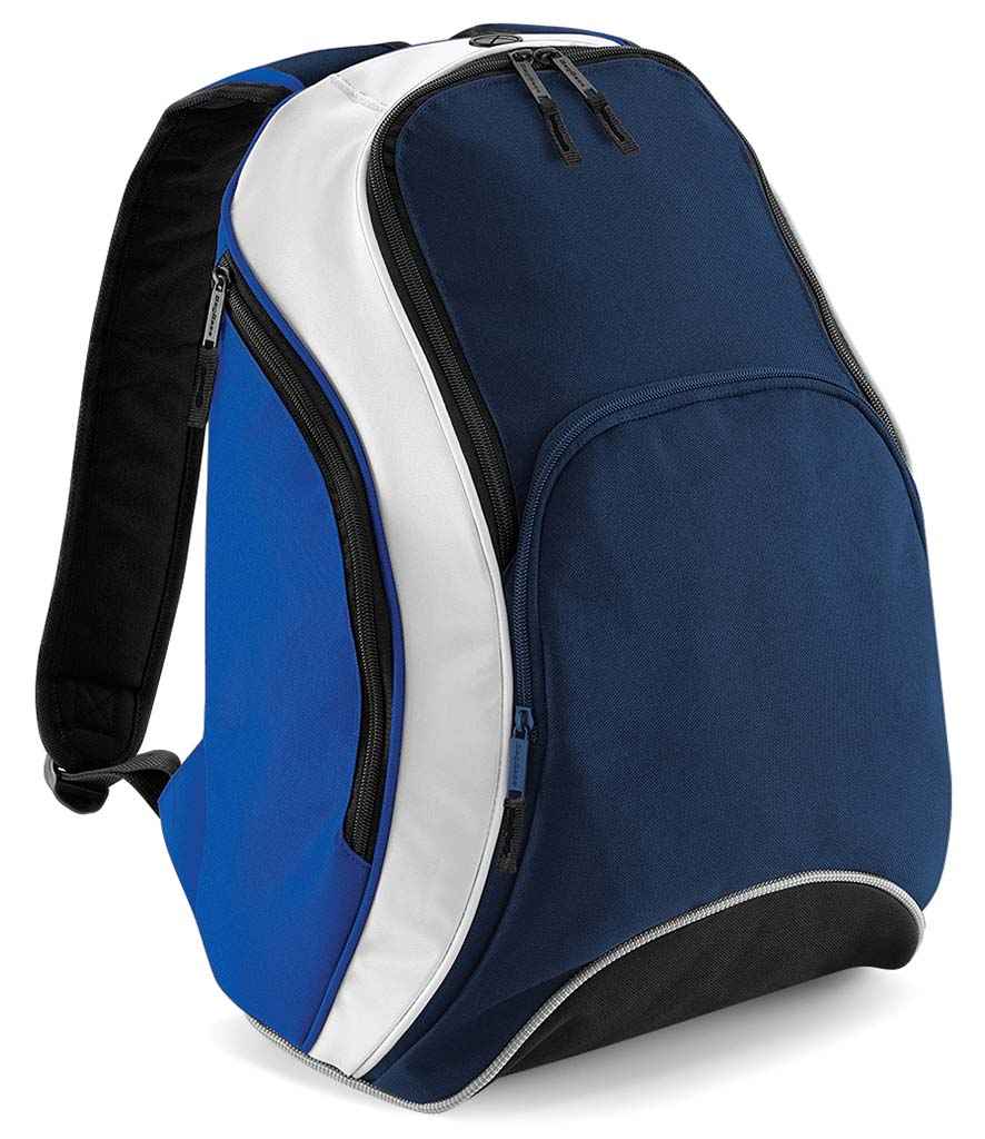 BagBase Teamwear Backpack - French Navy/Bright Royal/White (BG571)