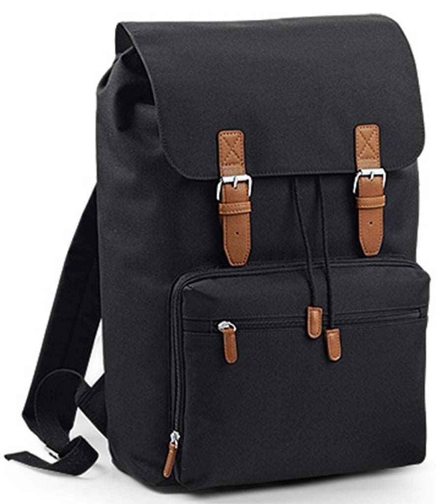 BagBase Vintage Laptop Backpack - Black/Brown (BG613)