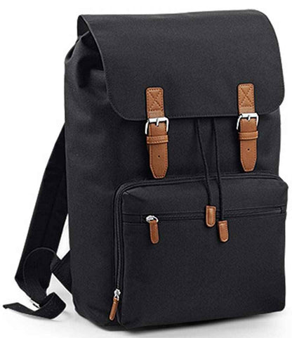 BagBase Vintage Laptop Backpack - Black/Brown (BG613)