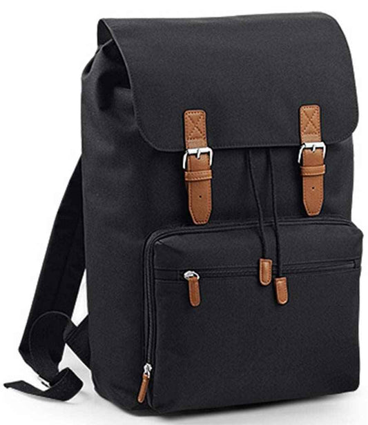 BagBase Vintage Laptop Backpack - Black/Brown (BG613)