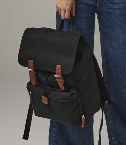 BagBase Vintage Laptop Backpack - Black/Brown (BG613)