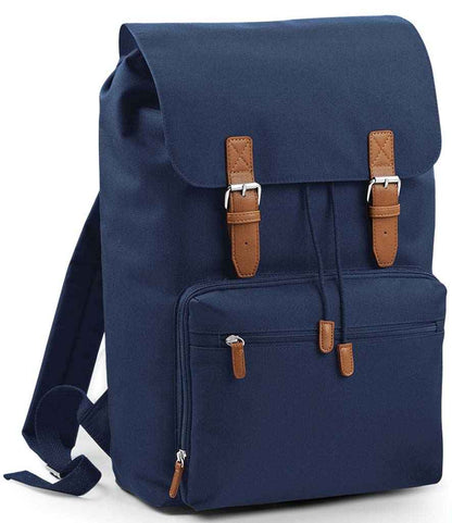BagBase Vintage Laptop Backpack - French Navy/Brown (BG613)