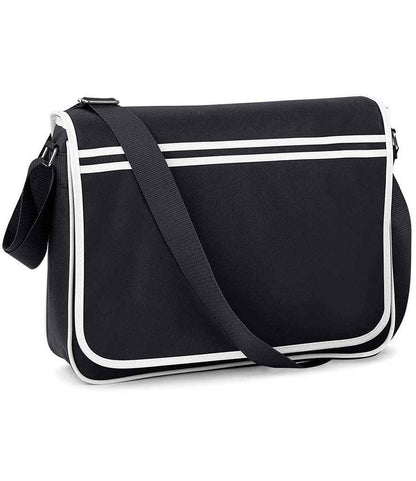 BagBase Retro Messenger - Black/White (BG71)