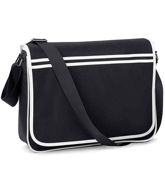BagBase Retro Messenger - Black/White (BG71)