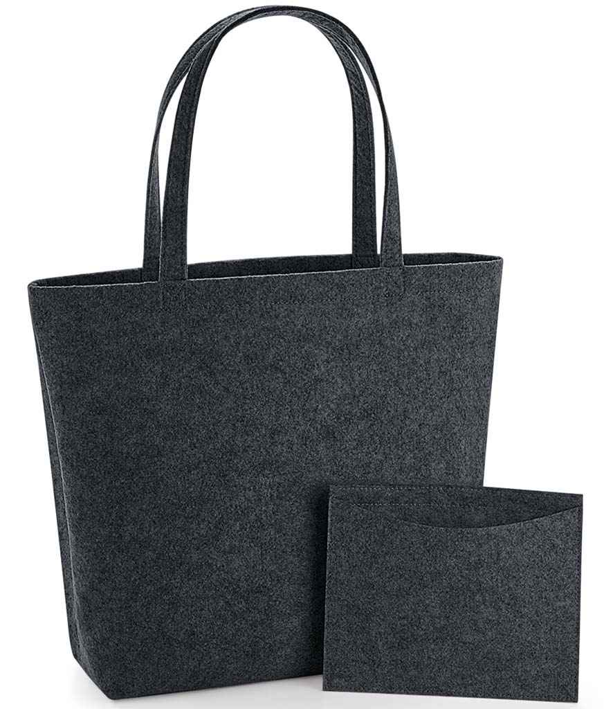 BagBase Felt Shopper - Charcoal Melange (BG721)