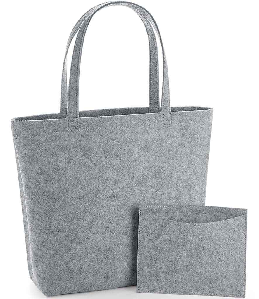BagBase Felt Shopper - Grey Melange (BG721)