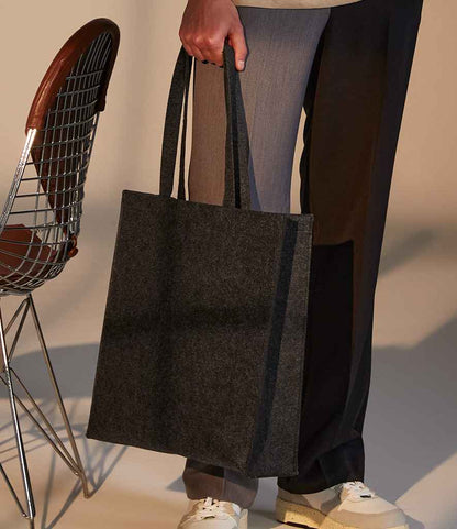 BagBase Felt Tote Bag - Charcoal Melange (BG723)