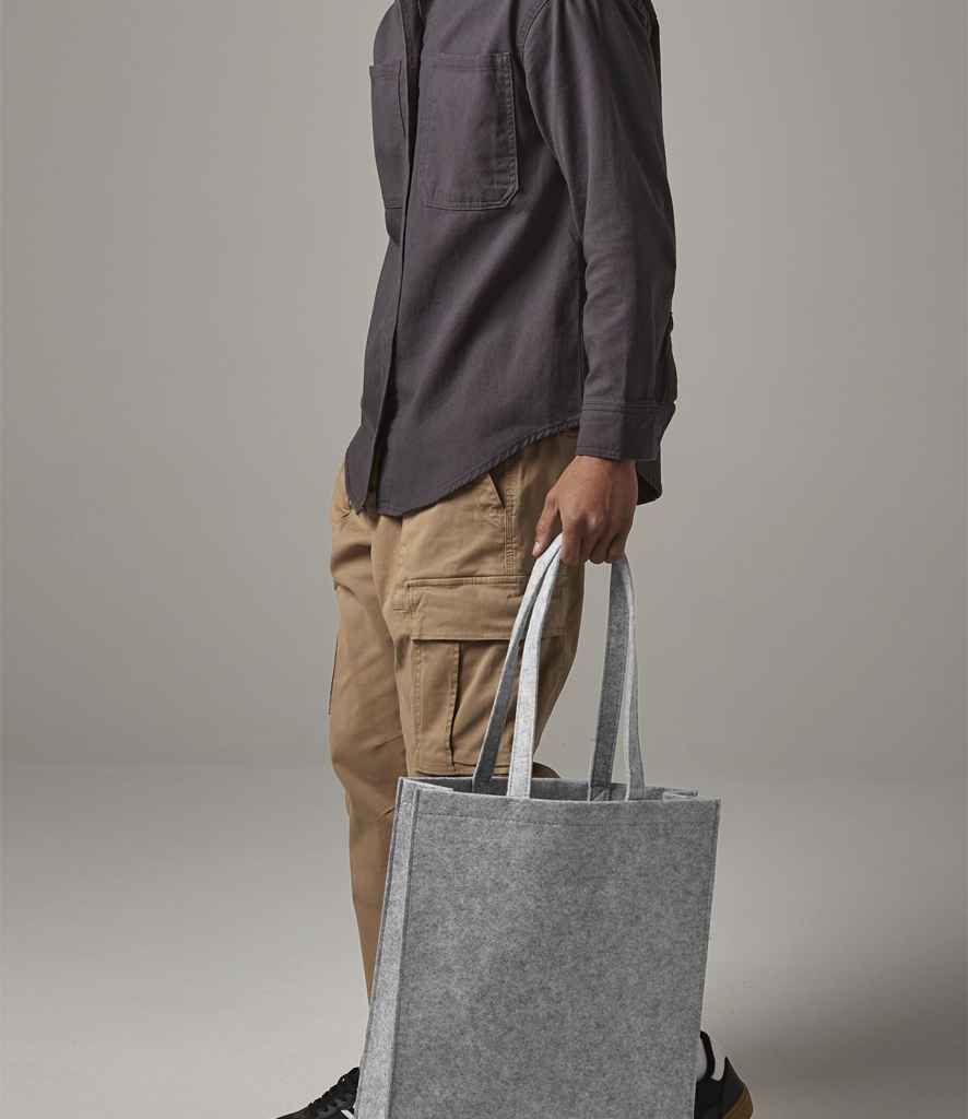 BagBase Felt Tote Bag - Grey Melange (BG723)