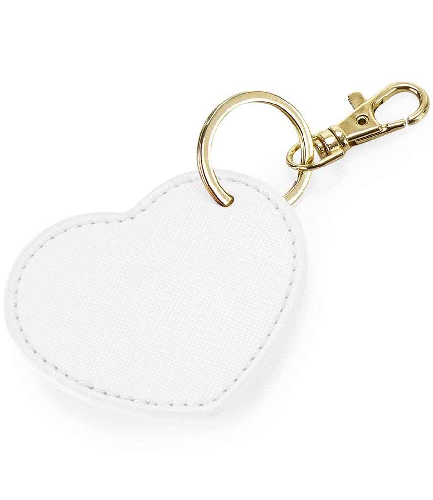 BagBase Boutique Heart Key Clip - Soft White (BG746)