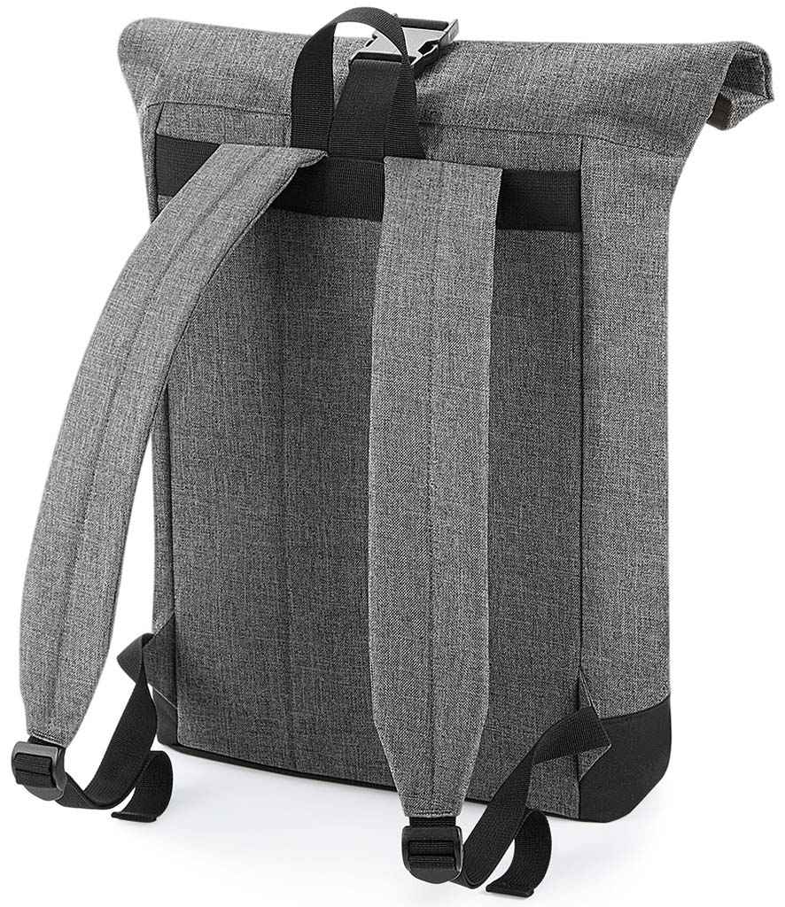 BagBase Roll-Top Backpack - Grey Marl/Black (BG855)
