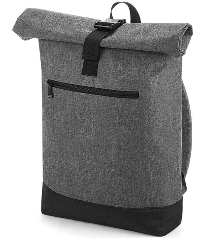 BagBase Roll-Top Backpack - Grey Marl/Black (BG855)