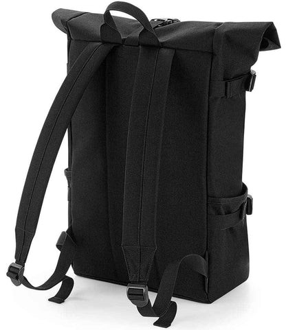 BagBase Block Roll-Top Backpack - Black/Black (BG858)