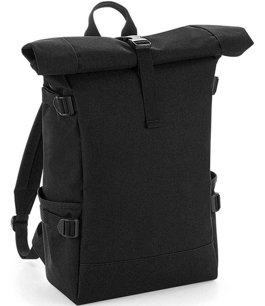 BagBase Block Roll-Top Backpack - Black/Black (BG858)