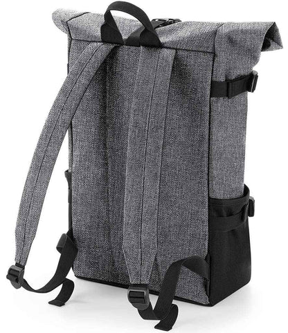 BagBase Block Roll-Top Backpack - Grey Marl/Black (BG858)