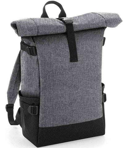 BagBase Block Roll-Top Backpack - Grey Marl/Black (BG858)