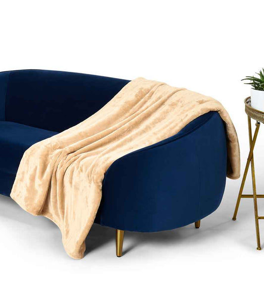 Brand Lab Large Plush Fleece Blanket - Camel (BH001)
