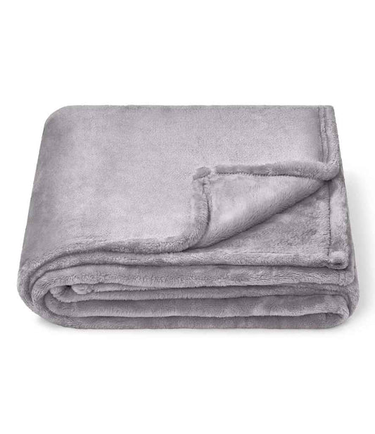 Brand Lab Large Plush Fleece Blanket - Silver Grey (BH001)