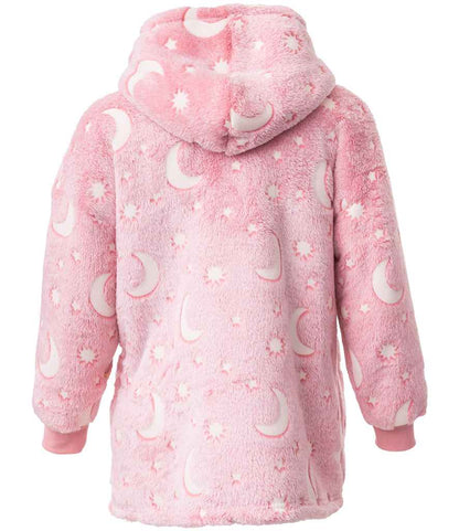Brand Lab Kids Oversized Hooded Blanket - Blush Pink Glow In The Dark (BH101)