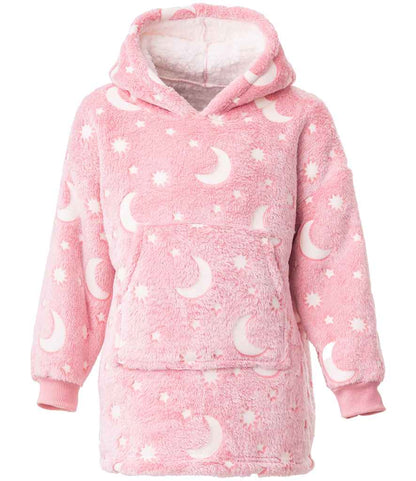 Brand Lab Kids Oversized Hooded Blanket - Blush Pink Glow In The Dark (BH101)