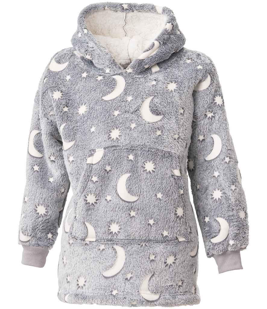 Brand Lab Kids Oversized Hooded Blanket - Grey Glow In The Dark (BH101)