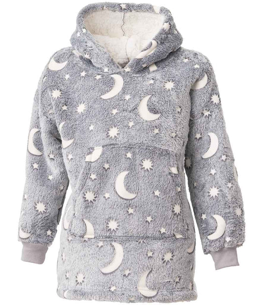 Brand Lab Kids Oversized Hooded Blanket - Grey Glow In The Dark (BH101)