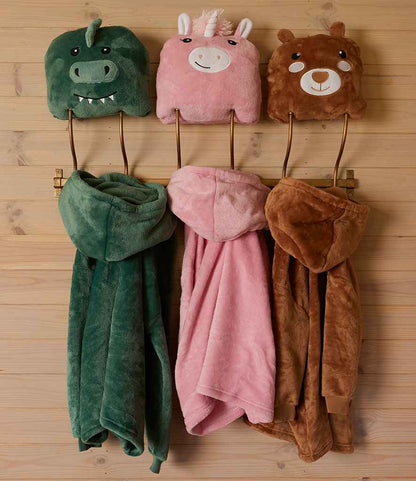 Brand Lab Kids Character Cushion Hooded Blanket - Brown Teddy (BH103)