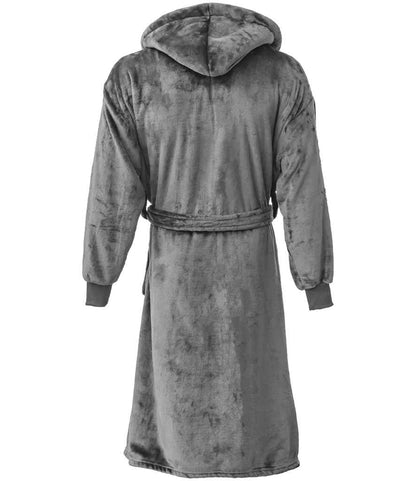 Brand Lab Unisex Hooded Cuffed Robe - Charcoal (BH104)