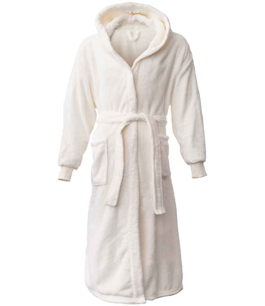 Brand Lab Unisex Hooded Cuffed Robe - Cream (BH104)