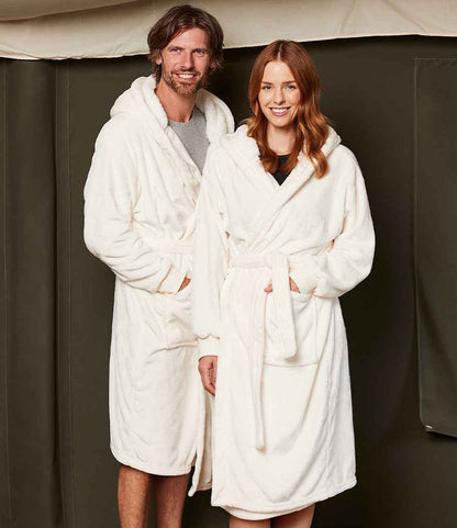 Brand Lab Unisex Hooded Cuffed Robe - Cream (BH104)