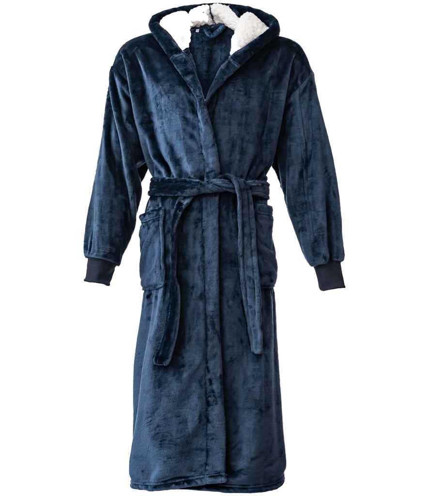 Brand Lab Unisex Hooded Cuffed Robe - Navy (BH104)