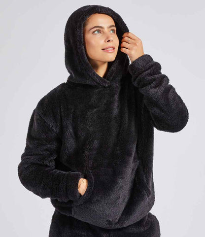 Brand Lab Unisex Fluffy Fleece Hoodie - Black (BH201)